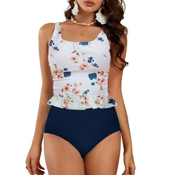 Other - Women's Bikini Set High Waist Swimsuit 2 Piece Ruffled Tummy